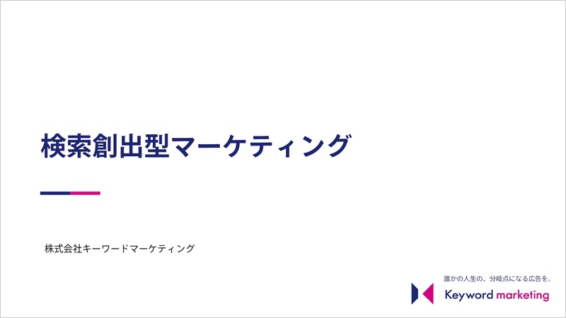 サービス資料（検索創出型マーケティング）の送付